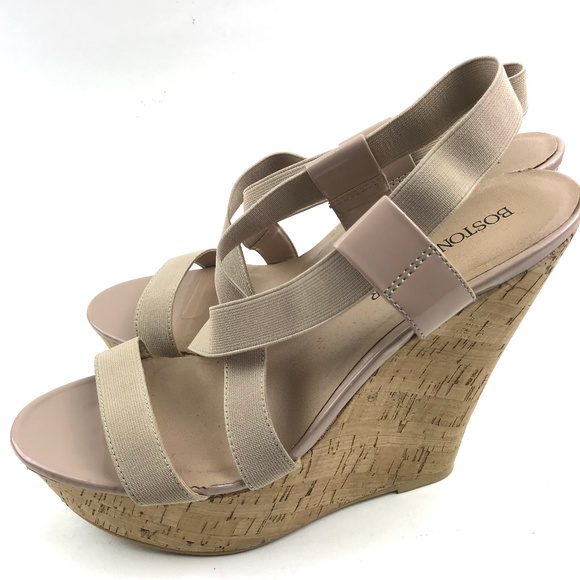 Boston Proper Cork Wedge Size 8.5 Strappy Sandal - Picture 3 of 8